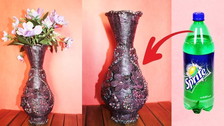 Best Out Of Waste Plastic Bottle Flower Vase || DIY- Plastic Bottle Craft Idea (Eti's ETC)