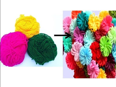Best out of waste wool craft idea | DIY woolen flower | how to make flower from wool