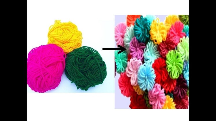 Best out of waste wool craft idea | DIY woolen flower | how to make flower from wool