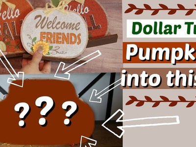 Cute DIY Farmhouse Fall Decor | DIY Dollar Tree Fall Craft | Pumpkin Patch Craft | KraftsbyKatelyn