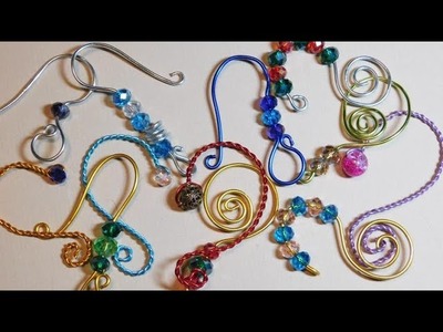 DIY BEADED WIRE ORNAMENT HANGERS, Kids Can Make Using Colored Craft Wire and Crystal Beads