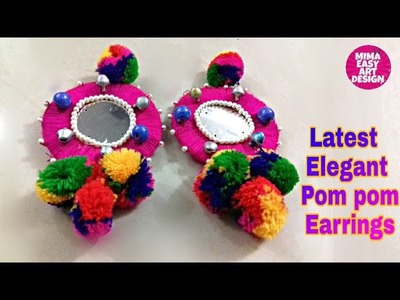 DIY Best out of waste |Cool craft using waste things |Navratri Special Latest pompom earrings