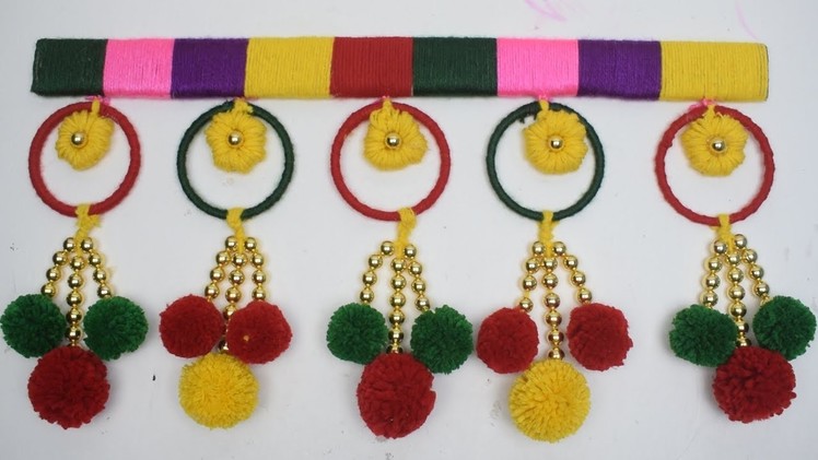 DIY Cool Craft - Best out of waste Bangles and Wool Craft Idea. DIY Door Hanging Toran from Woolen