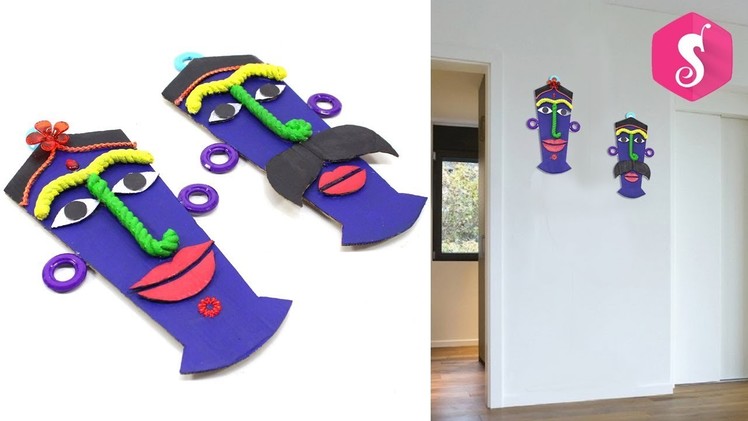 DIY Craft : Artificial Wall Showpiece from Cardboard | King Mask Showpiece diy | Cardboard DIY Craft