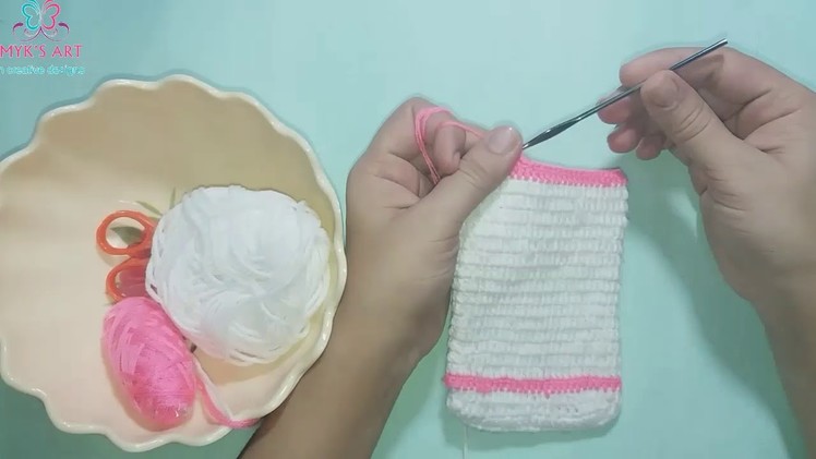DIY Craft - How to crochet easy mobile pouch | Crochet craft