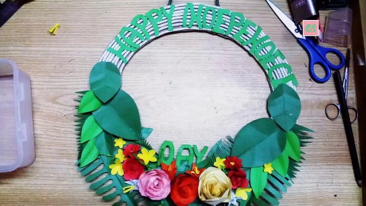 DIY Craft Paper Flowery Wreath : 14th August Special