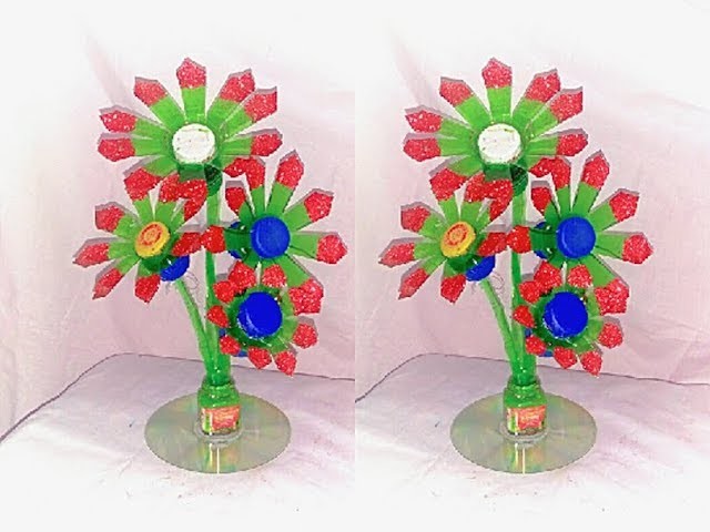 DIY Flowers Making with using plastic bottle. Plastic bottle craft idea