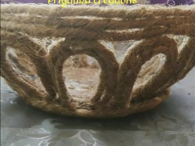 DIY jute basket|| decorative jute basket|| hand made basket || reuse craft || best out of waste