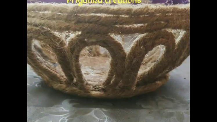 DIY jute basket|| decorative jute basket|| hand made basket || reuse craft || best out of waste