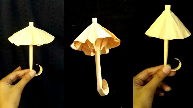 DIY ORIGAMI UMBRELLA WITH PAPER. EASY CRAFT. OPEN AND CLOSE