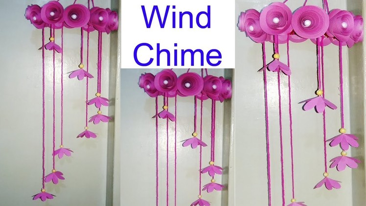 DIY : Paper Craft.How to make Wind Chime with Rose Paper Flowers.diy art and craft.Creative Art