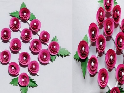 DIY : paper flower wall hanging | Wall Decoration |Diy art and craft.best out of waste.Creative Art
