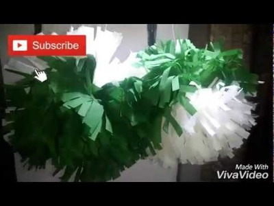 DIY Paper Pom For Independence Day Decoration Ideas.Easy Independence Day Craft