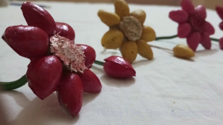 DIY Pista Flowers | Recycling craft Ideas | Pista shell craft