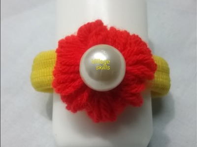 DIY wool craft ideas l how to make woollen flower l Hair accessories l Navrathri special wool craft