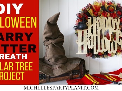 DOLLAR TREE DIY Halloween Harry Potter Wreath - Craft with Me