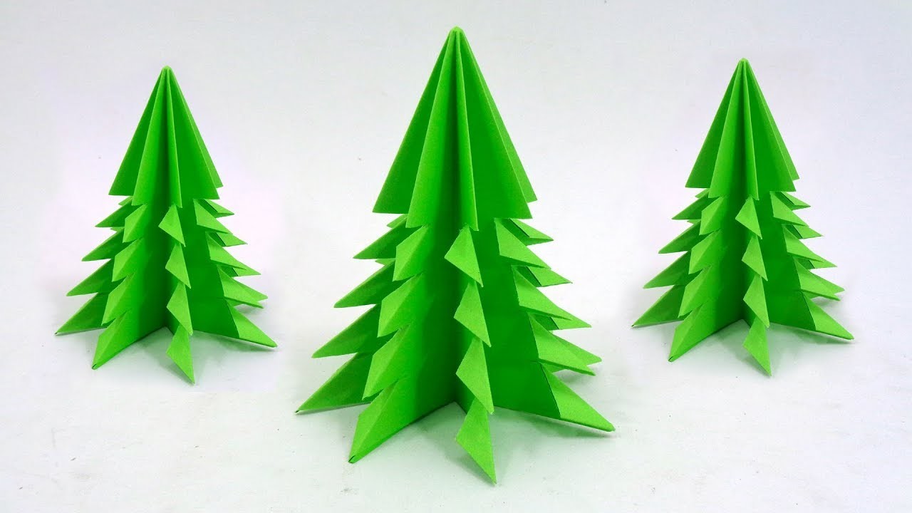 Easy Paper Christmas Tree, DIY Origami 3D Christmas Craft