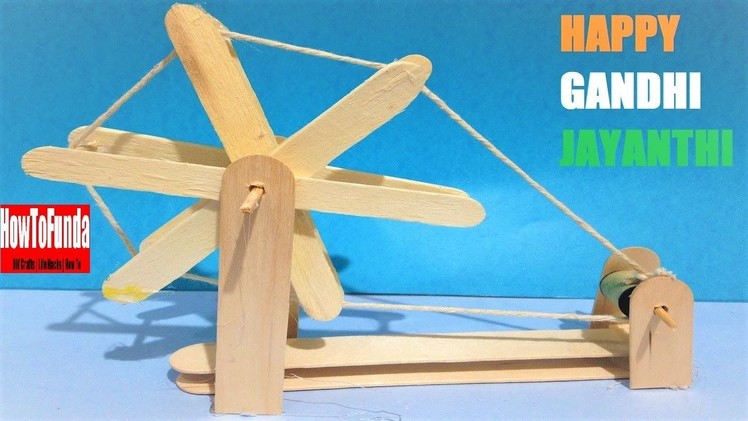 GANDHI charkha | JAYANTI SPECIAL | Diy | ice cream | POPSICLE STICK CRAFT ideas | BEST OUT OF WASTE