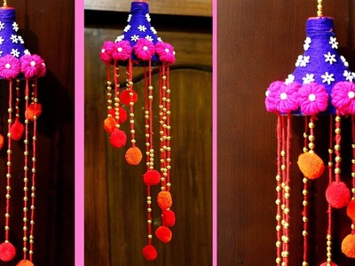 How to make a wind chime with waste material - Craft Ideas Using Plastic Bottles - Best Out of Waste