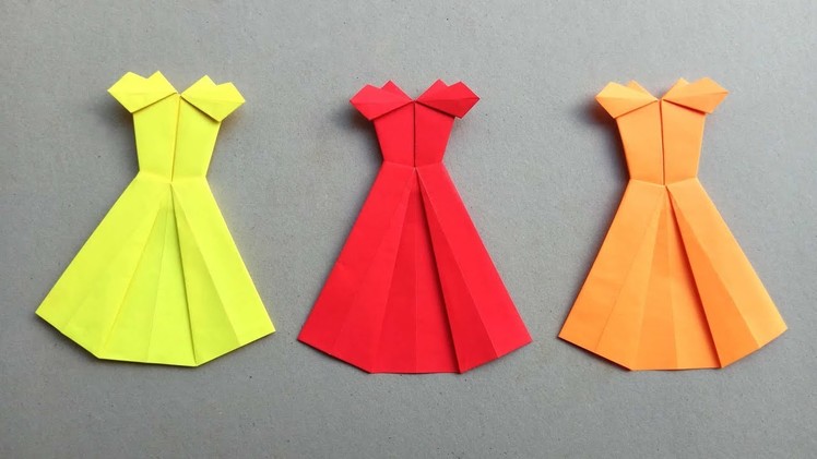 How to make an Origami Paper Dress | Paper Folding Craft Tutorials
