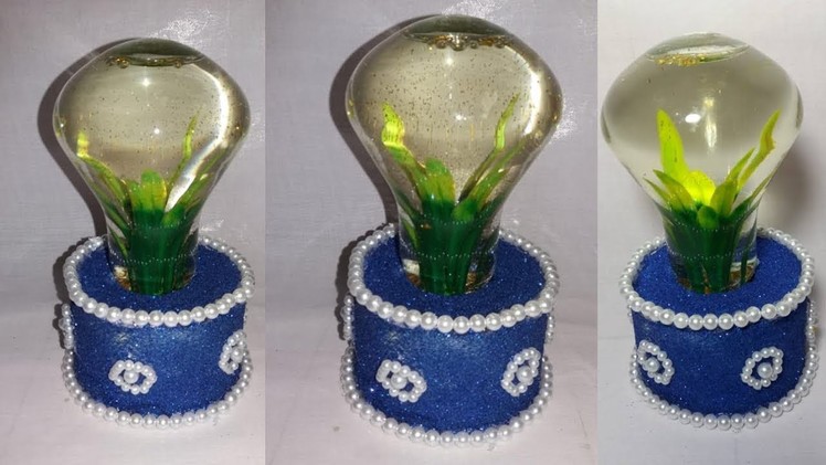 How to Make Aquarium || old bulb craft idea ||reuse craft ideas ||dustu pakhe