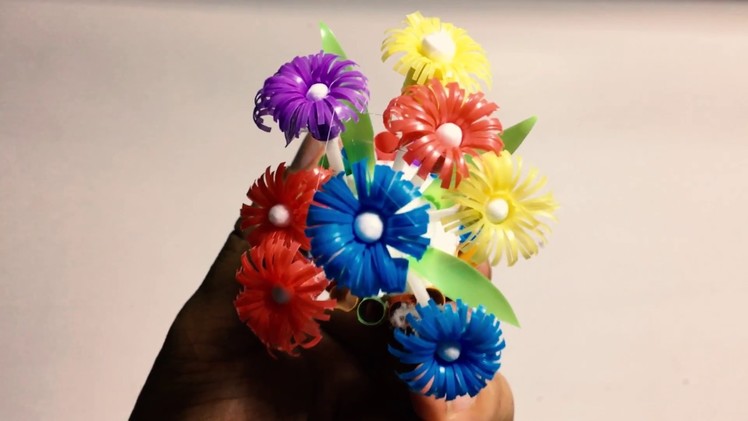 How To Make Flower From Drinking Straw - Craft tutorial #1