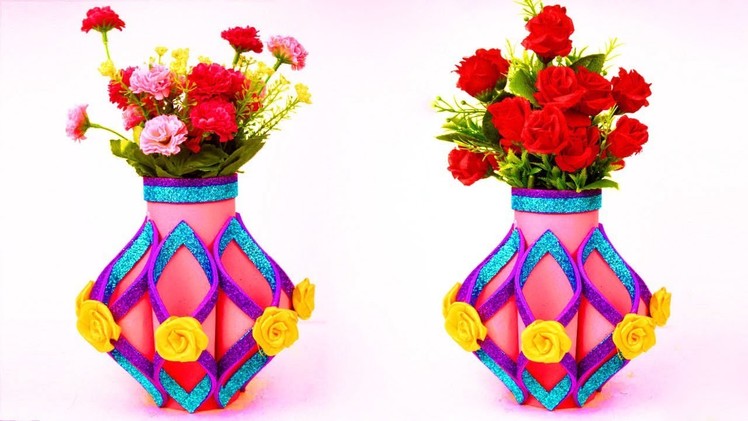 How to Make Flower Vase Out of Paper_ DIY Simple Paper Craft _ Awesome Flower Vase Make with Paper