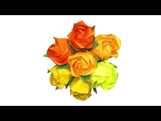 How to make Origami Rose Paper Flowers - Rose Flower  Paper Craft Ideas DIY Paper Flowers Easy