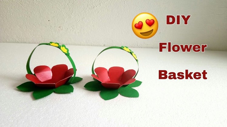 How to Make Paper Flower Basket. Easy DIY Craft With Paper