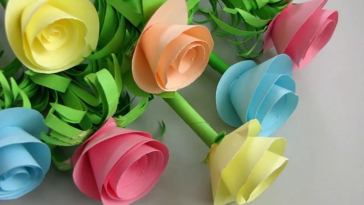 How To Make Paper Rose Flower 2 - DIY Handmade Craft - Paper Craft