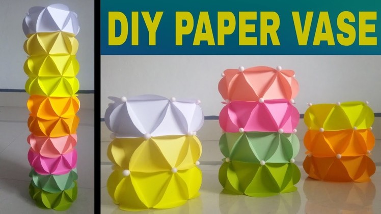 How to make paper vase at home || paper flower vase craft || Diy paper vase || 2