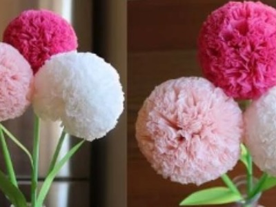 How To Make Round Tissue Paper Flower - DIY Paper Craft
