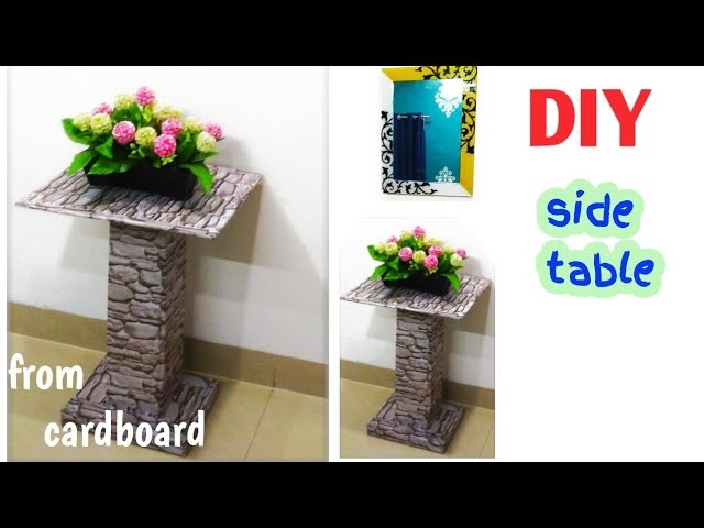 How to make side table from cardboard.DIY table.craft from cardboard boxes