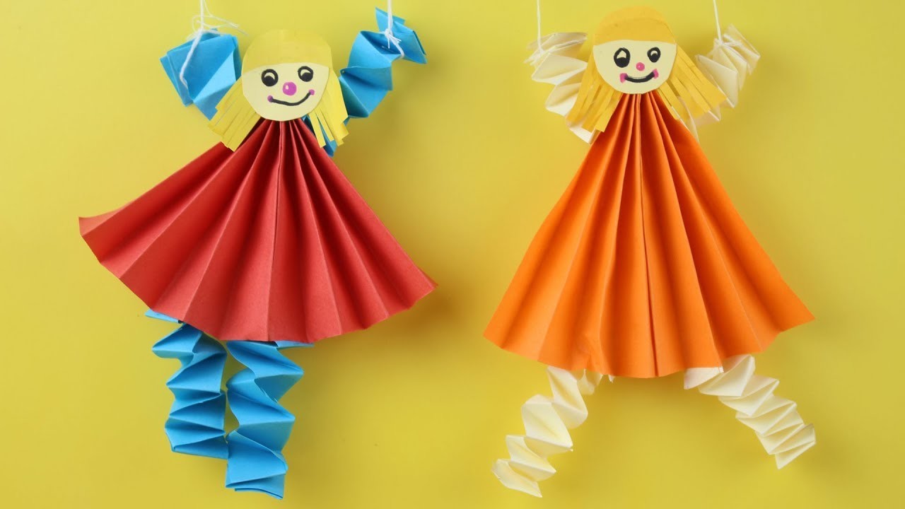 Kids Paper Craft Doll Easy Doll Paper Craft Making For Kids Kids 
