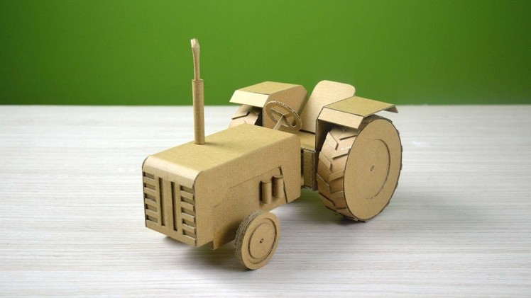 Making a realistic Tractor from cardboard | very easy craft - DIY
