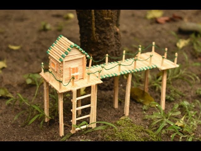 Matchstick Art And Craft Ideas, How To Make Miniature Match Stick House 