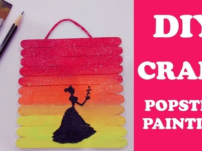 POPSICLE STICK PAINTING - DIY | PAINTING ON ICE CREAM STICKS | POP STICK CRAFT | POP STICK ART