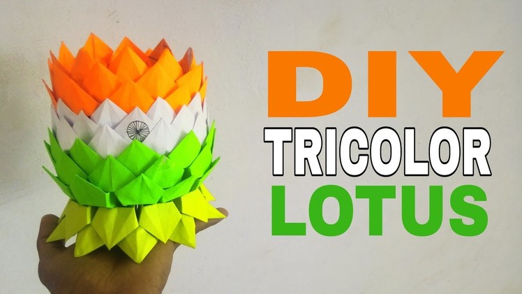 Tricolour paper flower || Origami lotus || Independence day craft ideas