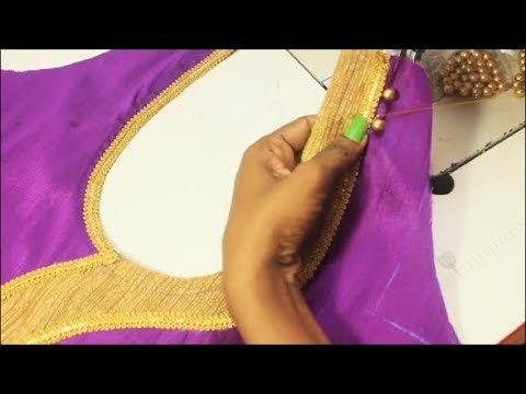 Designer Silk Blouse With patch Work (DIY)