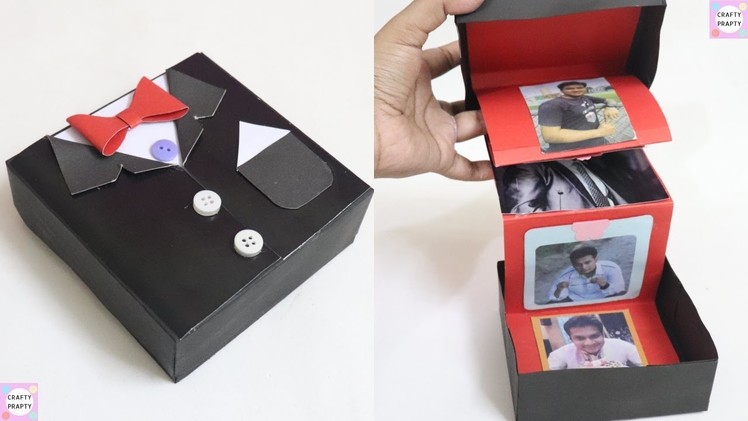 DIY Accordion Photo Card. DIY - Pull Out Photo Box | Suite Tuxedo card box. Suite box card