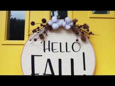 DIY Fall Embroidery Hoop Wreath
