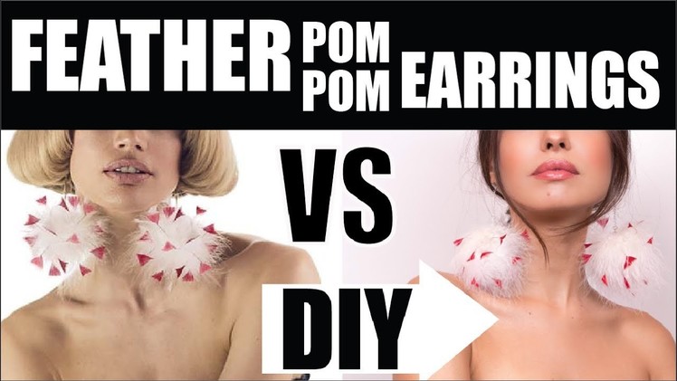 DIY Feather Pom Pom Earrings