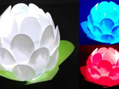 DIY Flower Lamp Shade holder step by step with recycled material [ Asnie ❤