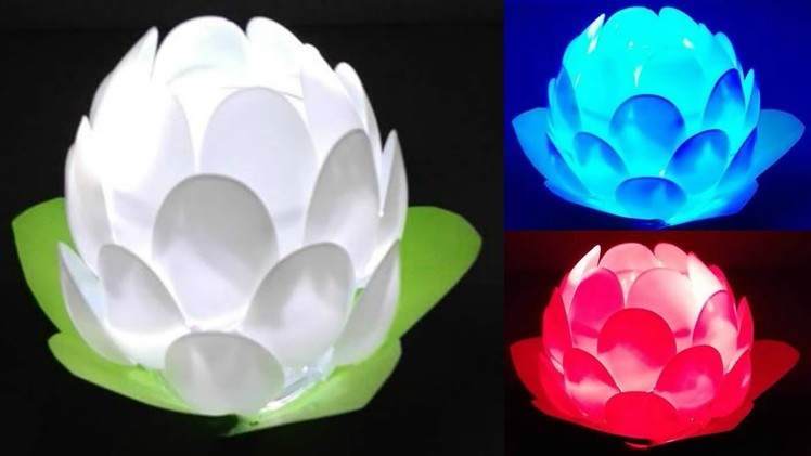 DIY Flower Lamp Shade holder step by step with recycled material [ Asnie ❤