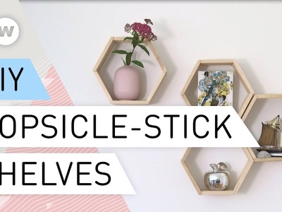 DIY - Honeycomb shelf made of popsicle-sticks