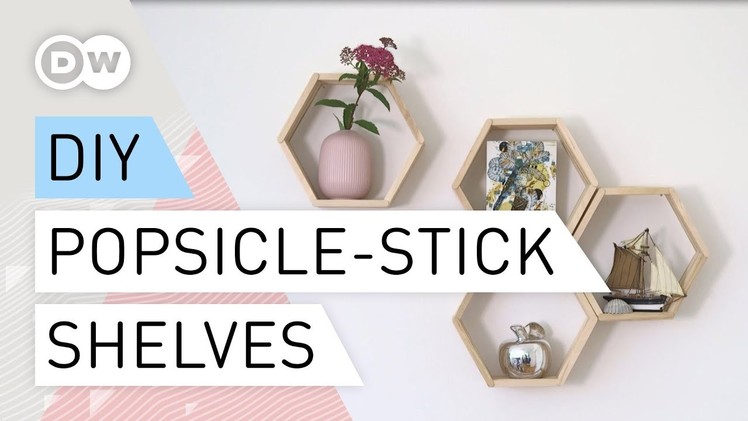 DIY - Honeycomb shelf made of popsicle-sticks