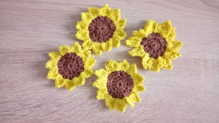 DIY How to crochet the sunflower step by step Tutorial