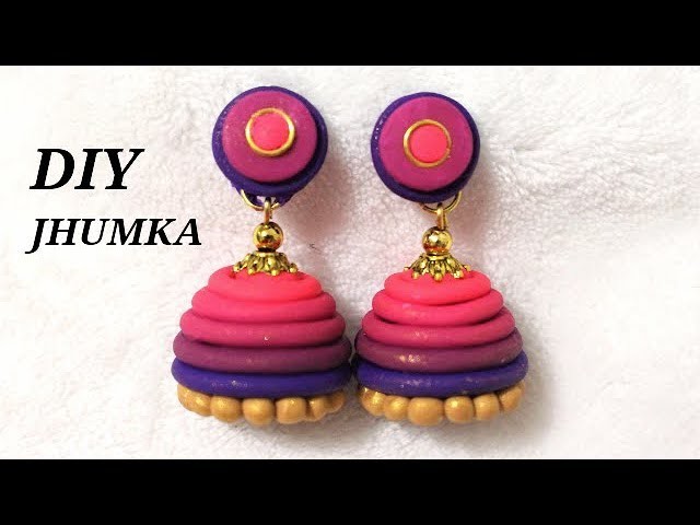 DIY How To Make Polymer Clay Gradient (Skinner Blend) Jhumka | Jewelry Making Tutorial