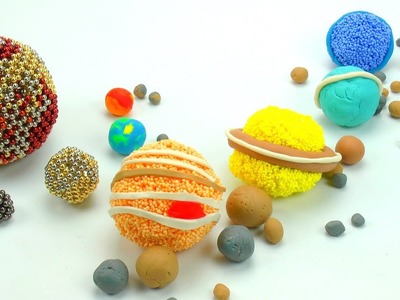 DIY How to make Solar System Planets & its Moons How many Moons in Universe Learn Colors