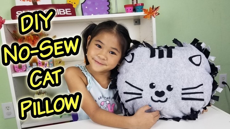 DIY No-Sew Cat Face Pillow | No-Sew Kitty Cusion Tutorial | How to Make a Cat Face Pillow.